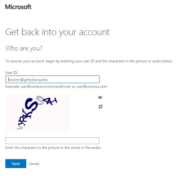 Accout Recovery Begin